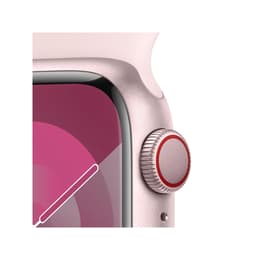 Apple Watch (Series 9) 2023 GPS + Cellular 41 - Aluminium Pink - Sport band Midnight