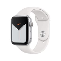 Apple Watch (Series 5) 2019 GPS + Cellular 44 - Aluminium Silver - Sport band White