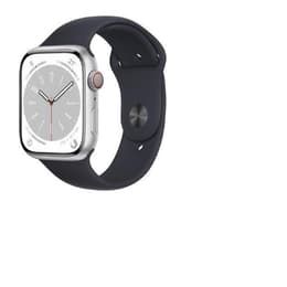 Apple Watch (Series 8) 2022 GPS + Cellular 41 - Aluminium Silver - Sport band Black