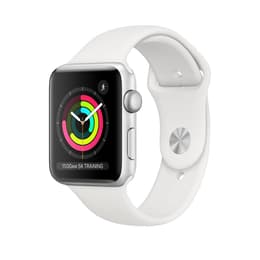 Apple Watch (Series 3) 2017 GPS + Cellular 42 - Aluminium Silver - Sport band White