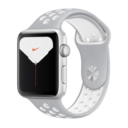 Apple Watch Series 5 (2019) GPS + Cellular 44 mm - Aluminium Silver - Nike Sport band White
