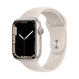 Apple Watch (Series 7) 2021 GPS + Cellular 45 - Stainless steel White - Sport band White