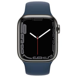 Apple Watch Series 7 (2021) GPS + Cellular 45 mm - Stainless steel Graphite - Sport band Blue