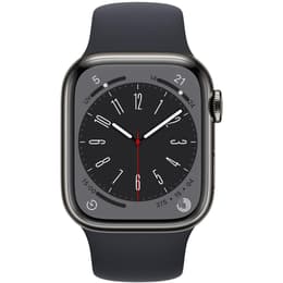 Apple Watch Series 8 (2022) GPS + Cellular 41 mm - Stainless steel Graphite - Sport band Black