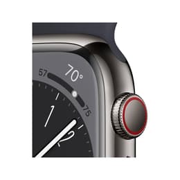 Apple Watch Series 8 (2022) GPS + Cellular 41 mm - Stainless steel Graphite - Sport band Black
