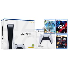 PlayStation 5 825GB - White + Horizon Forbidden West + Spider-Man + Gran Turismo 7
