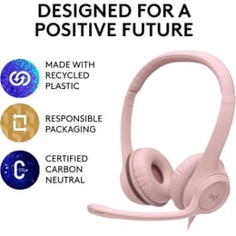 Logitech H390 gaming wired Headphones with microphone - Pink