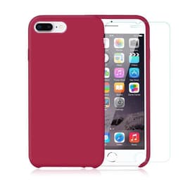 Case iPhone 7 Plus/8 Plus and 2 protective screens - Silicone - Cherry