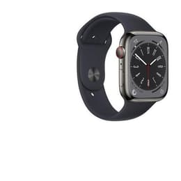 Apple Watch Series 8 (2022) GPS + Cellular 45 mm - Stainless steel Graphite - Sport band Black