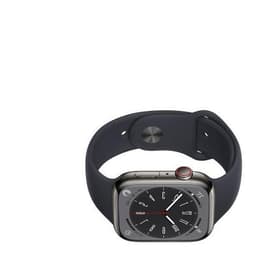 Apple Watch Series 8 (2022) GPS + Cellular 45 mm - Stainless steel Graphite - Sport band Black