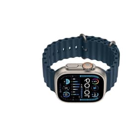 Apple Watch Ultra (2022) GPS + Cellular 49 mm - Titanium Natural Titanium - Ocean band Blue