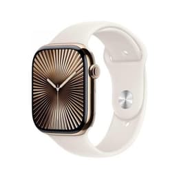 Apple Watch Series 9 (2023) GPS + Cellular 41 mm - Stainless steel Gold - Sport band Starlight