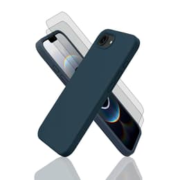 Case iPhone 16e and 2 protective screens - Silicone - Blue