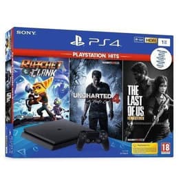 PlayStation 4 Slim 500GB - Black + The Last of Us Remastered + Ratchet & Clank + Uncharted 4 A Thief's End