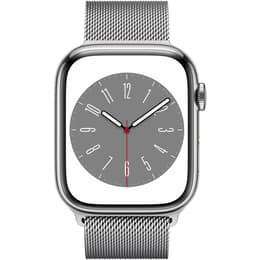 Apple Watch Series 8 (2022) GPS + Cellular 45 mm - Stainless steel Silver - Milanese loop Grey