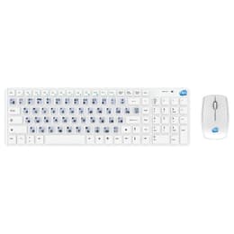 Simpletek Keyboard QWERTY Russian Wireless Wireless Kit withRussian RU Stickers
