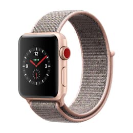 Apple Watch (Series 3) 2017 GPS + Cellular 38 - Aluminium Gold - Sport loop Pink