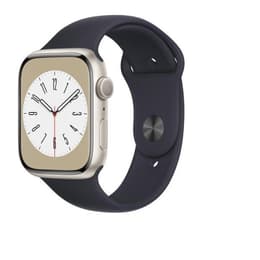 Apple Watch (Series 8) 2022 GPS + Cellular 41 - Aluminium Starlight - Sport band Black