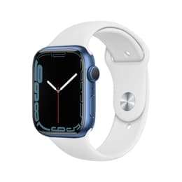 Apple Watch Series 7 (2021) GPS + Cellular 45 mm - Aluminium Blue - Sport band White