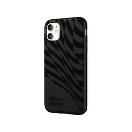 Back Market Case iPhone 11 and protective screen - Natural material - Black Wave