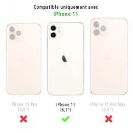 Back Market Case iPhone 11 and protective screen - Natural material - Black Wave