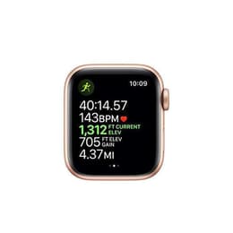 Apple Watch (Series 5) 2019 GPS + Cellular 44 - Stainless steel Gold - Sport band Black