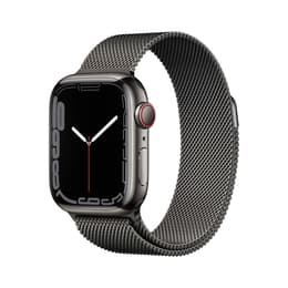 Apple Watch Series 7 (2021) GPS + Cellular 41 mm - Stainless steel Graphite - Milanese loop Black
