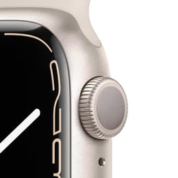 Apple Watch Series 7 (2021) GPS 45 mm - Aluminium Starlight - Sport band White