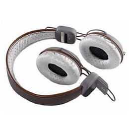 In2 Silverleather wired Headphones with microphone - Chocolate
