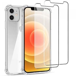 Case iPhone 12 mini and 2 protective screens - TPU - Transparent