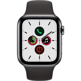 Apple Watch (Series 5) 2019 GPS 44 - Stainless steel Black - Sport loop Black