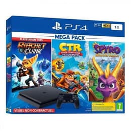 PlayStation 4 Slim 1000GB - Black + Crash Team Racing + Spyro Reignited Trilogy + Ratchet & Clank