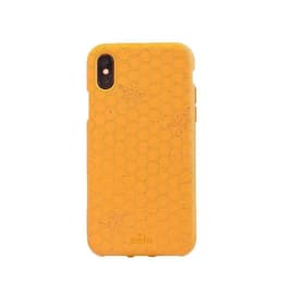 Case iPhone XS - Natural material - Yellow