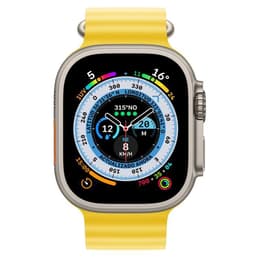 Apple Watch Ultra (2022) GPS + Cellular 49 mm - Titanium Natural Titanium - Ocean band Yellow