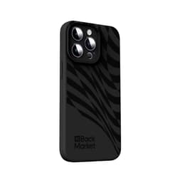 Back Market Case iPhone 14 Pro and protective screen - Natural material - Black Wave