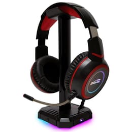 Amstrad AMS H007 + Support Scepter-Pro gaming wired Headphones with microphone - Black/Red