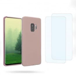Case Galaxy S9 and 2 protective screens - Silicone - Pink