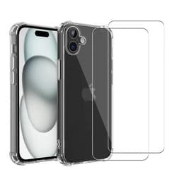 Case iPhone 16 Plus and 2 protective screens - TPU - Transparent