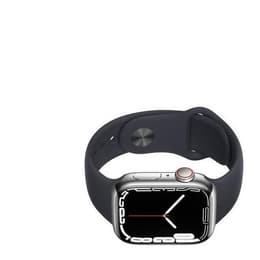 Apple Watch Series 6 (2020) GPS + Cellular 44 mm - Stainless steel Silver - Sport band Black