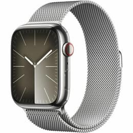 Apple Watch Series 9 (2023) GPS + Cellular 45 mm - Stainless steel Silver - Milanese loop Grey