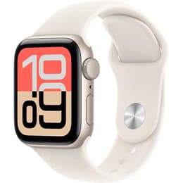 Apple Watch (2025) GPS + Cellular 40 mm - Aluminium Starlight - Sport band White