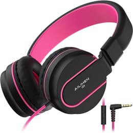Ailihen i35 COLORFUL noise-Cancelling Headphones with microphone - Black/Pink