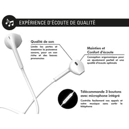 Ecouteurs Renforcés Lightning Télécommande/Micro Bouton Blanc + Garantie à vie Force Play Noise-Cancelling Bluetooth Earphones - White