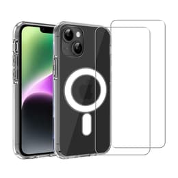 Case iPhone 14 Plus and 2 protective screens - TPU - Transparent