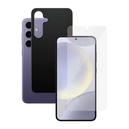 Case Galaxy S24+ and protective screen - Silicone - Black
