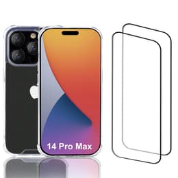 Case iPhone 14 Pro Max and 2 protective screens - Recycled plastic - Transparent