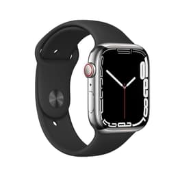 Apple Watch (Series 7) 2021 GPS + Cellular 45 - Titanium Silver - Sport band Black