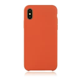 Case iPhone X/XS and 2 protective screens - Silicone - Nectarine