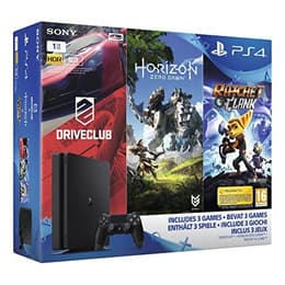PlayStation 4 Slim 1000GB - Black + Horizon Zero Dawn + Ratchet & Clank + Drive Club