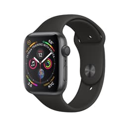 Apple Watch (Series 4) 2018 GPS + Cellular 40 - Stainless steel Silver - Sport band Black